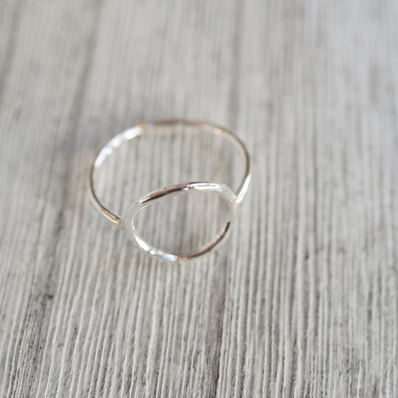 Open circle ring karma sterling silver, geometric - Picture 6 of 8